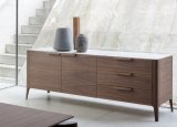 Porada Atlante Sideboard with White Calacatta Gold Marble Top - In Stock