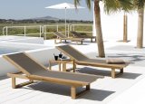 Manutti Siena Teak & Textile Sun Lounger
