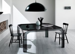 Tonelli Nervi Square Glass Dining Table