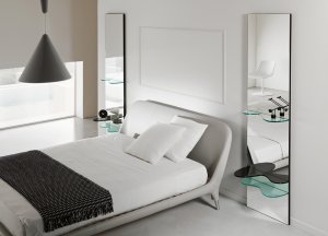 Tonelli Sill Glass Bedside Table/Wall Mirror