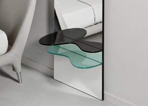 Tonelli Sill Glass Bedside Table/Wall Mirror